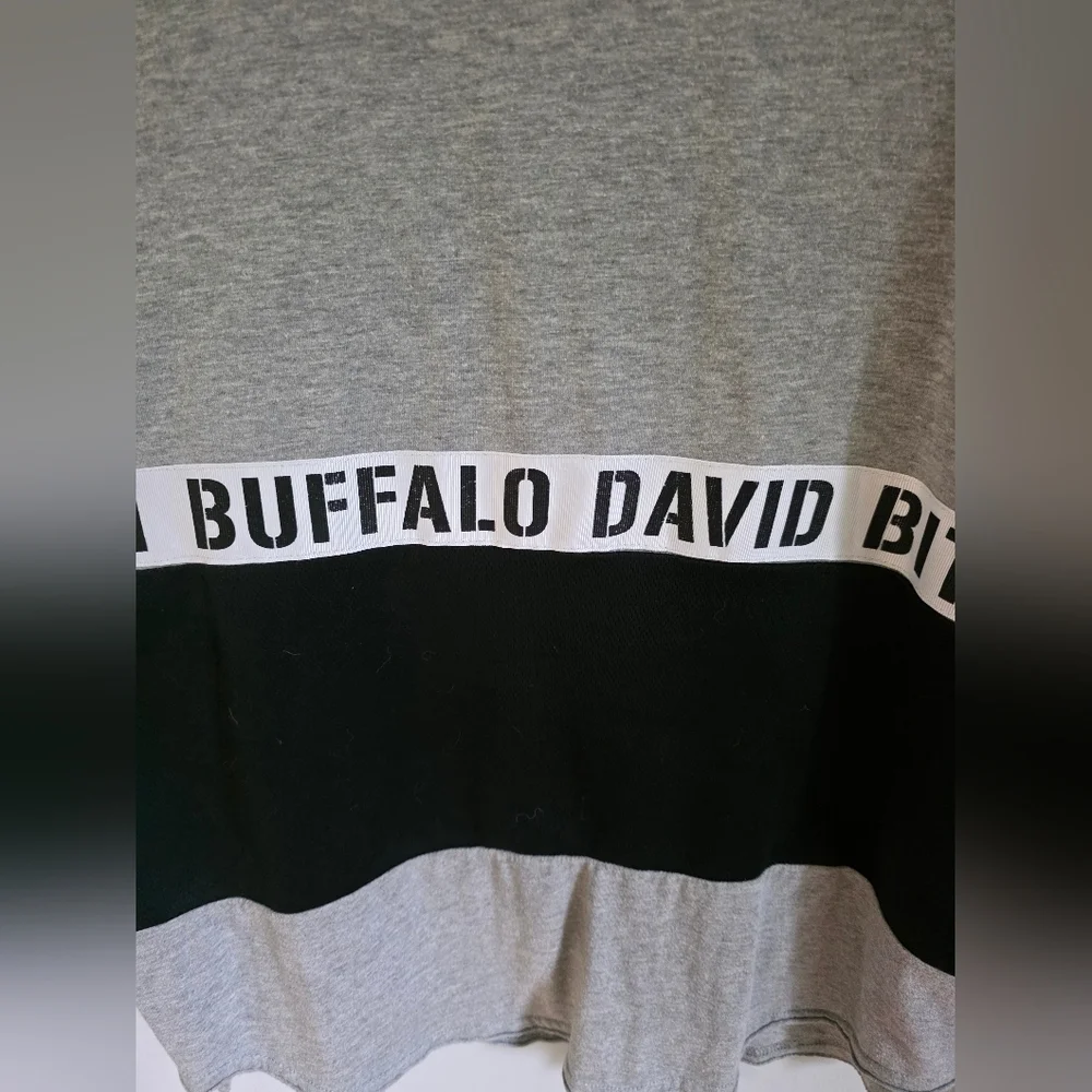 Buffalo David Bitton Gray and Black Logo Long Sleeve Tee